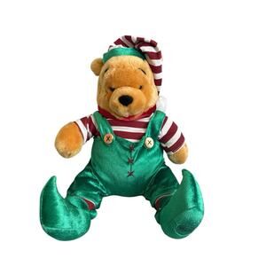Winnie The Pooh Christmas Elf Jingle Bell plush Disney Store Exclusive 15"